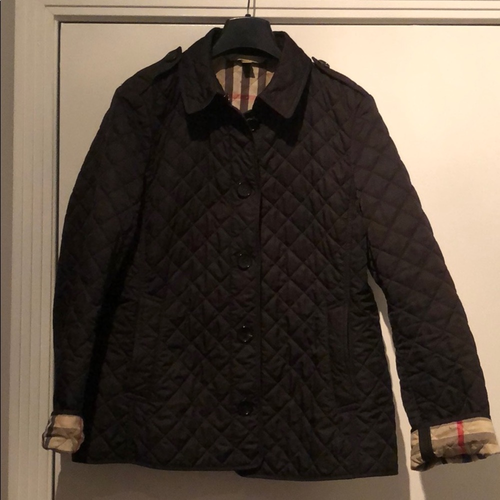 Black Burberry Quilted Jacket XL